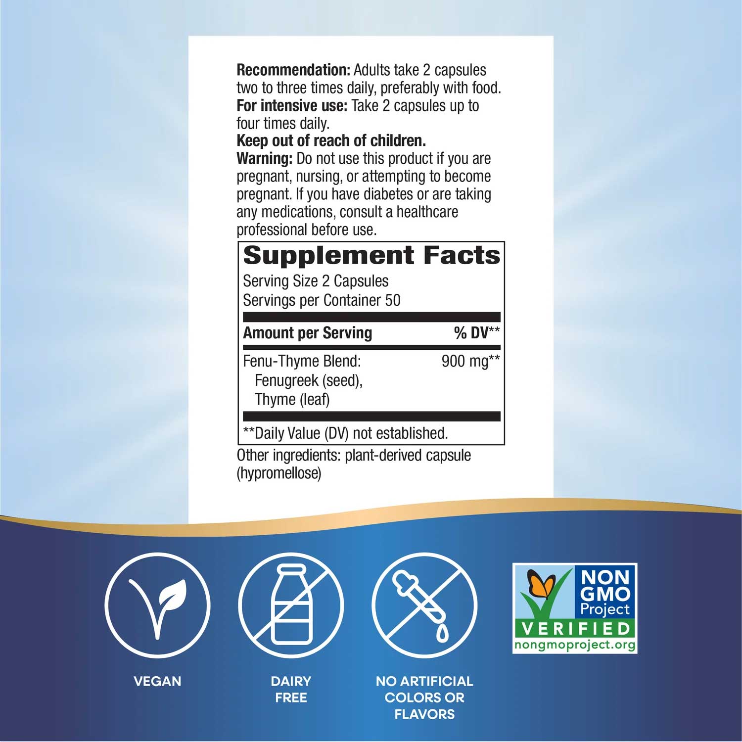 Nature's Way Fenu-Thyme Premium Blend Ingredients