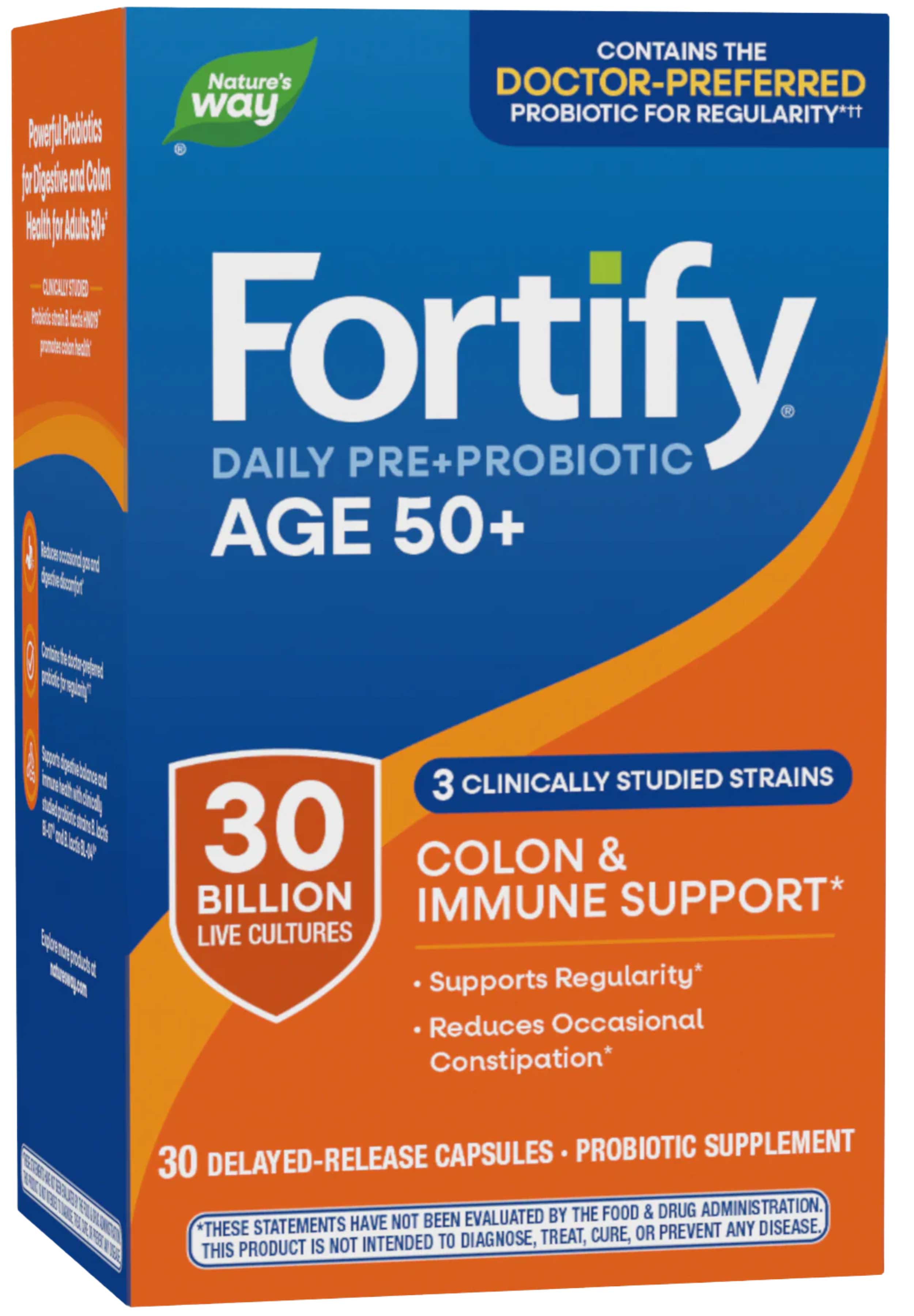 Nature's Way Fortify Daily Pre+Probiotic Age 50+, 30 Billion
