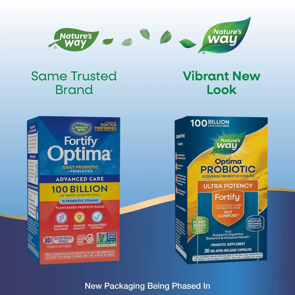Nature's Way Fortify Optima 100 Billion Probiotic New Look