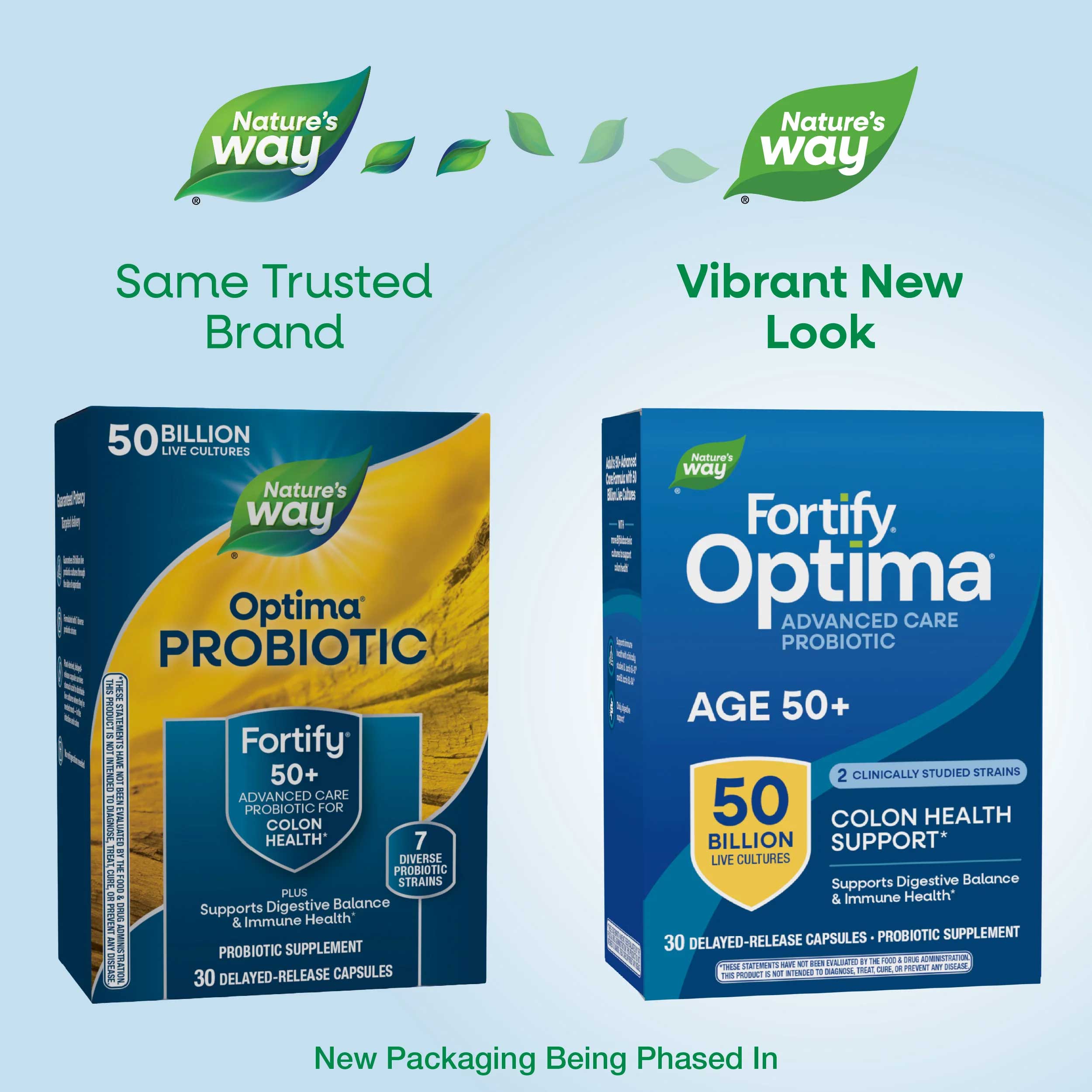 Nature's Way Fortify Optima Age 50+ Advanced Care Probiotic 50 Billion New Look