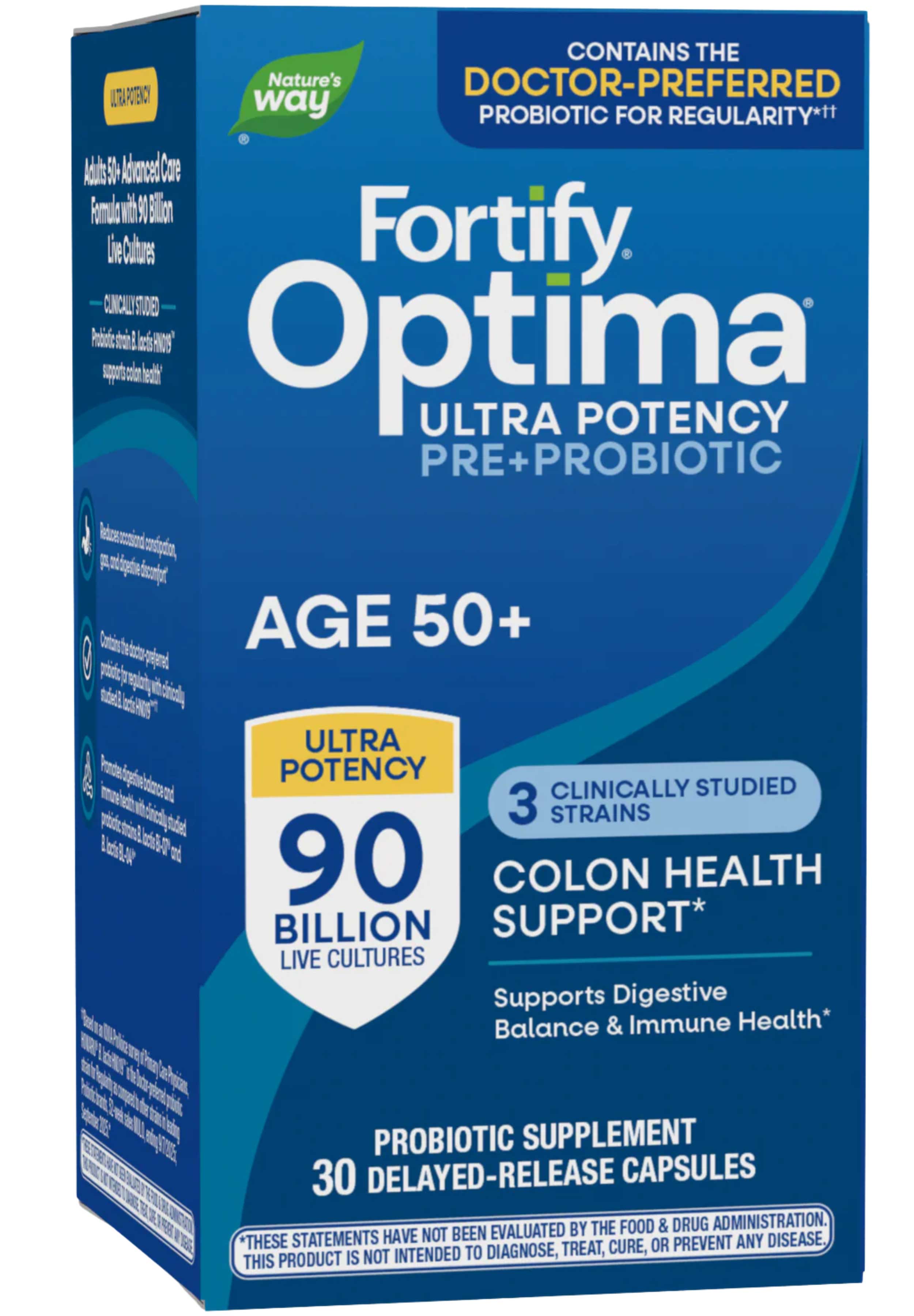 Nature's Way Fortify Optima Ultra Potency Pre+Probiotic Age 50+ 90 Billion