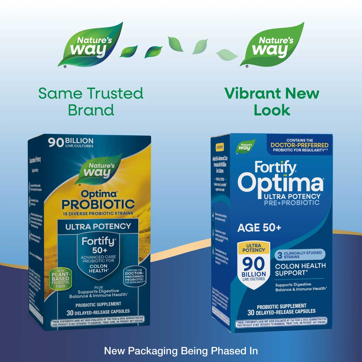 Nature's Way Fortify Optima Ultra Potency Pre+Probiotic Age 50+ 90 Billion New Look