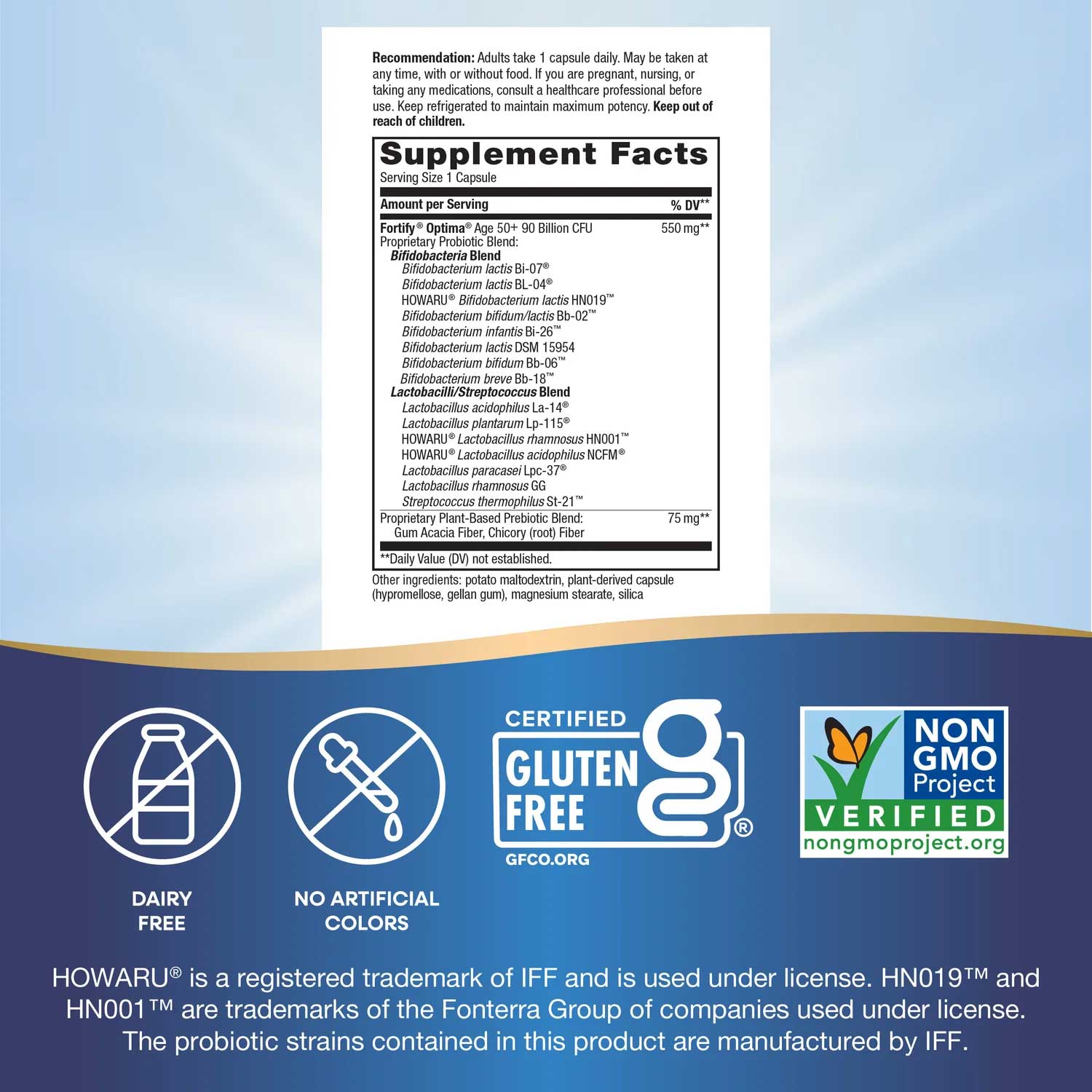 Nature's Way Fortify Optima Ultra Potency Pre+Probiotic Age 50+ 90 Billion Ingredients