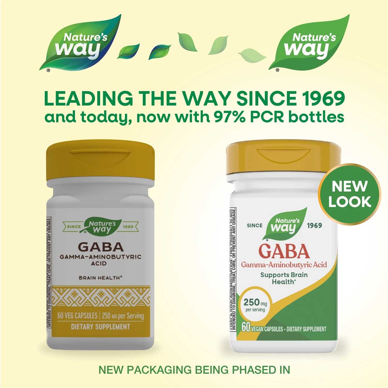 Nature's Way GABA (Formerly Enzymatic Therapy GABA) New Look