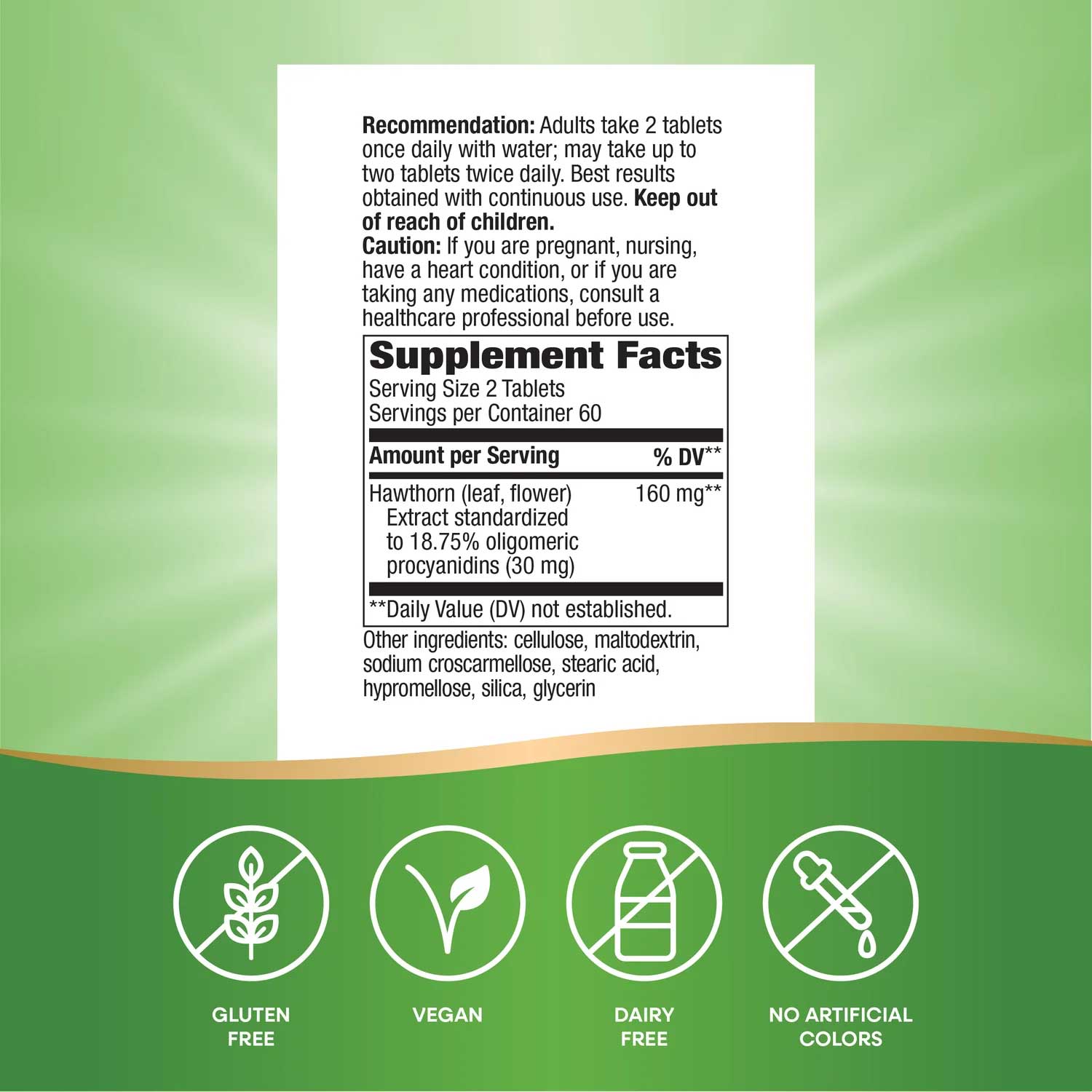 Nature's Way HeartCare Hawthorn Ingredients
