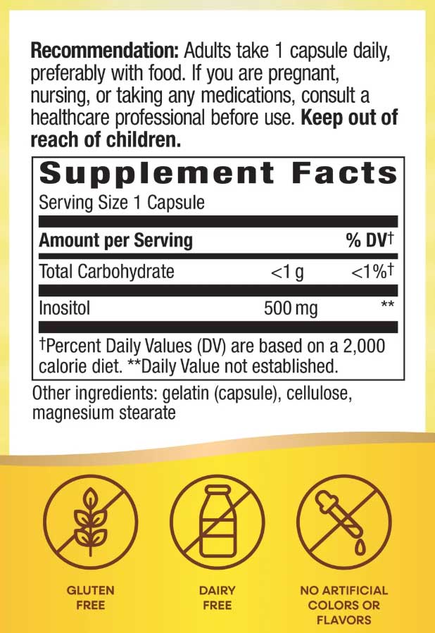 Nature's Way Inositol 500 mg Ingredients