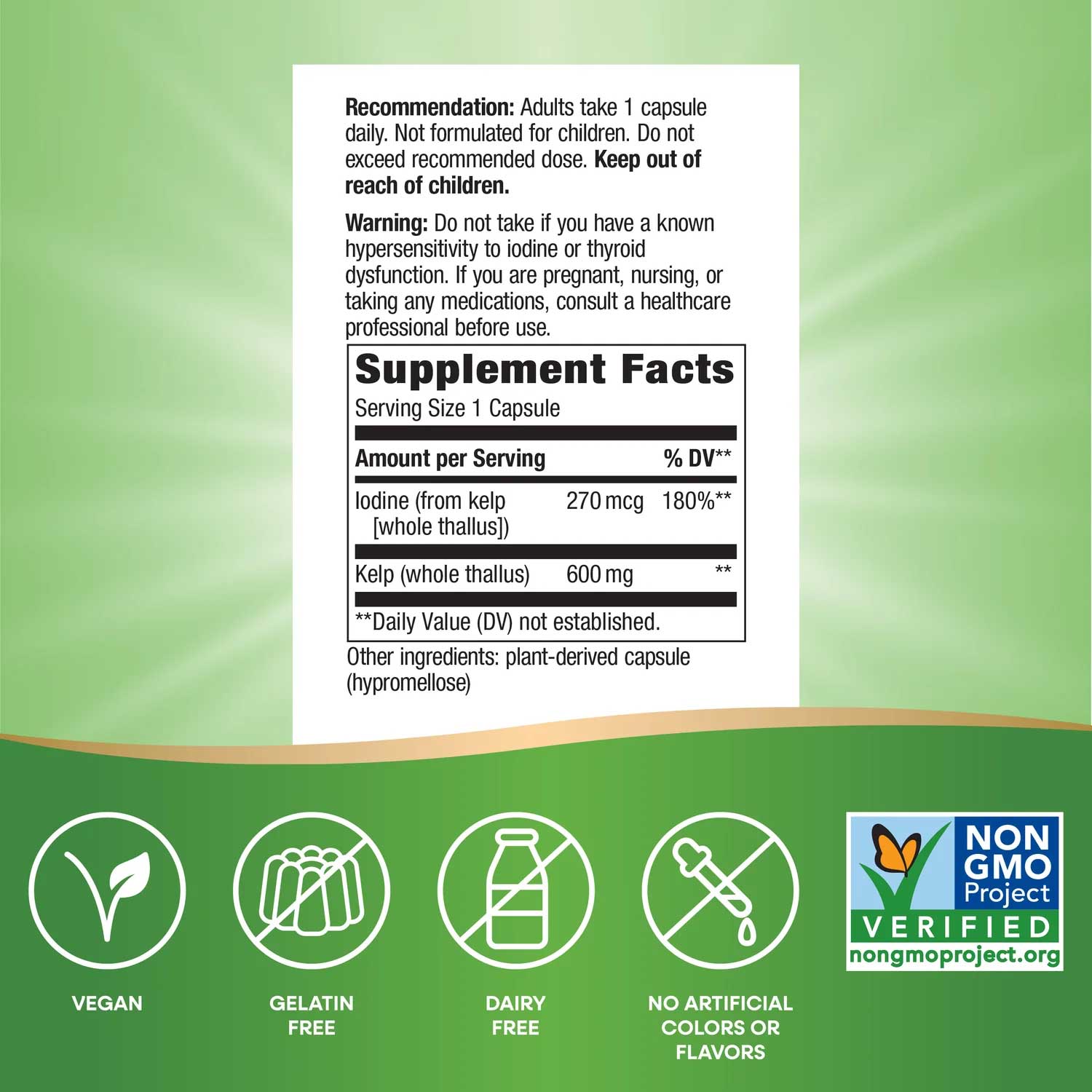 Nature's Way Kelp Ingredients