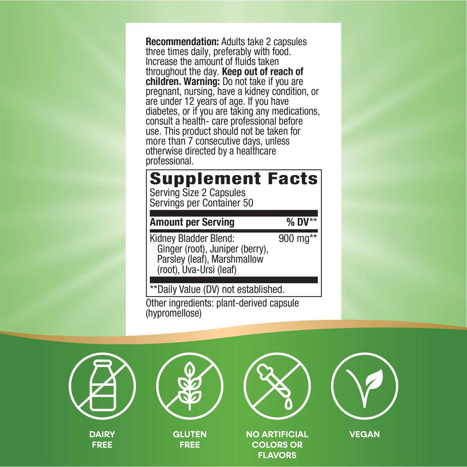 Nature's Way Kidney Bladder Ingredients