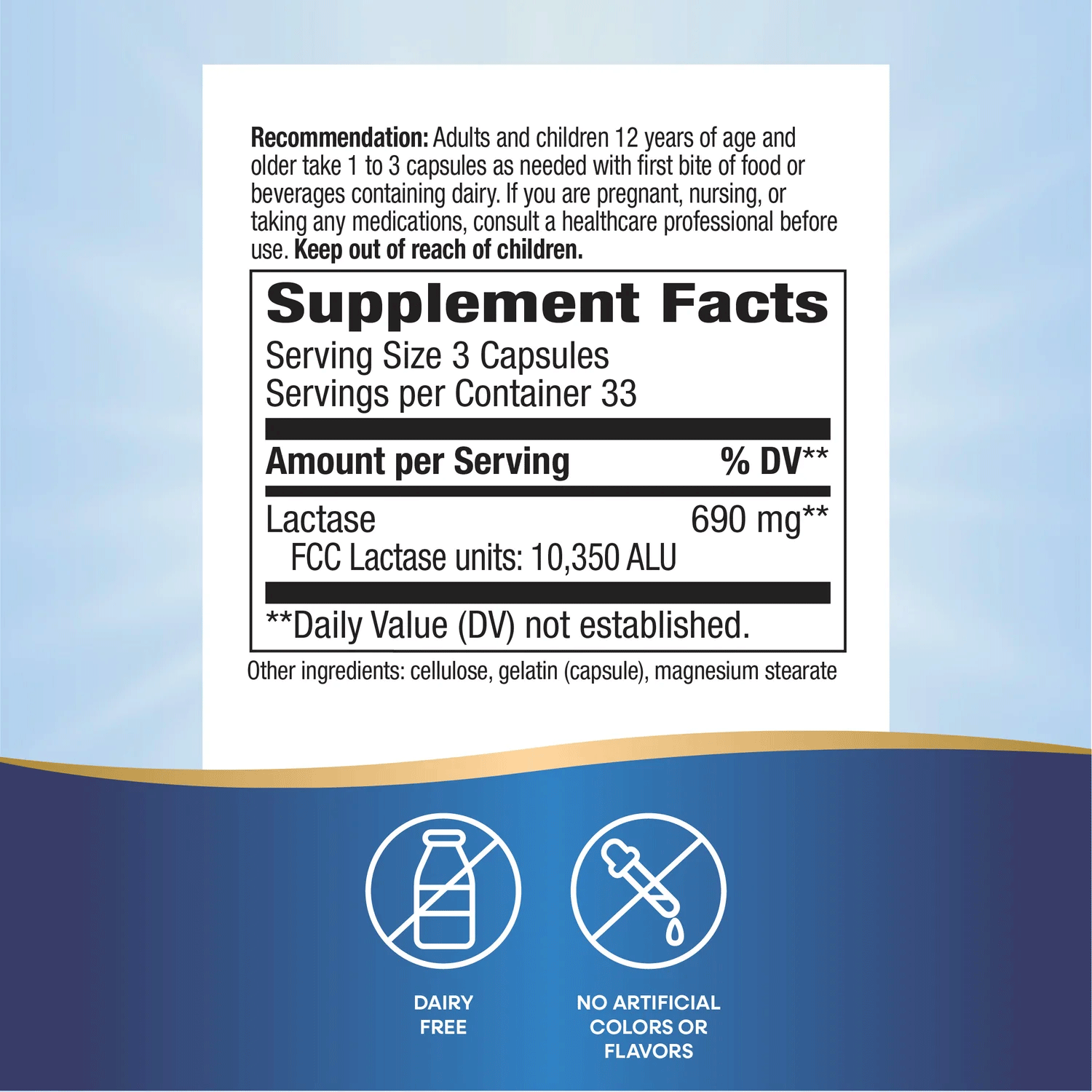 Nature's Way Lactose Defense Digestive Enzymes (Formerly Lactase Enzyme) Ingredients