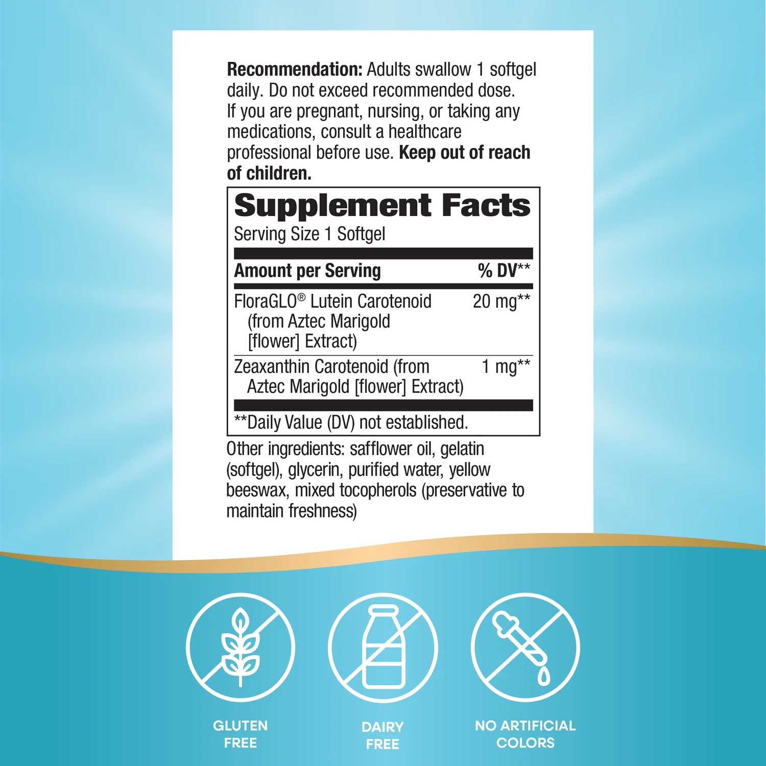 Nature's Way Lutein Ingredients