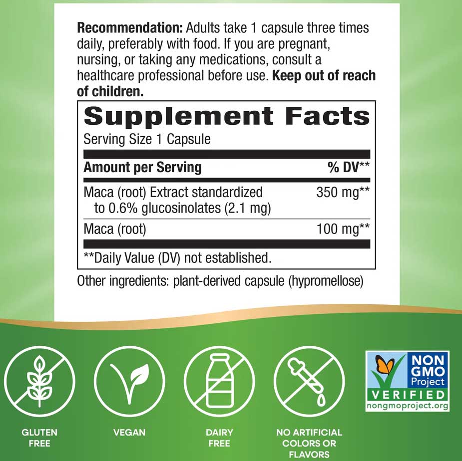 Nature's Way Maca Ingredients