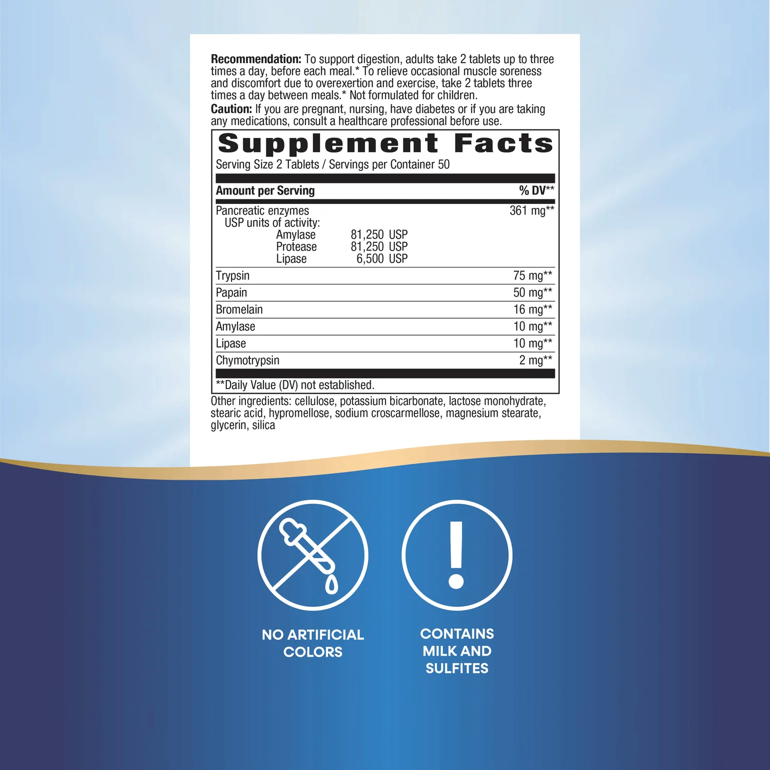 Nature's Way MegaZyme Dual Action Enzymes (Formerly Pancreatic & Systemic) Ingredients