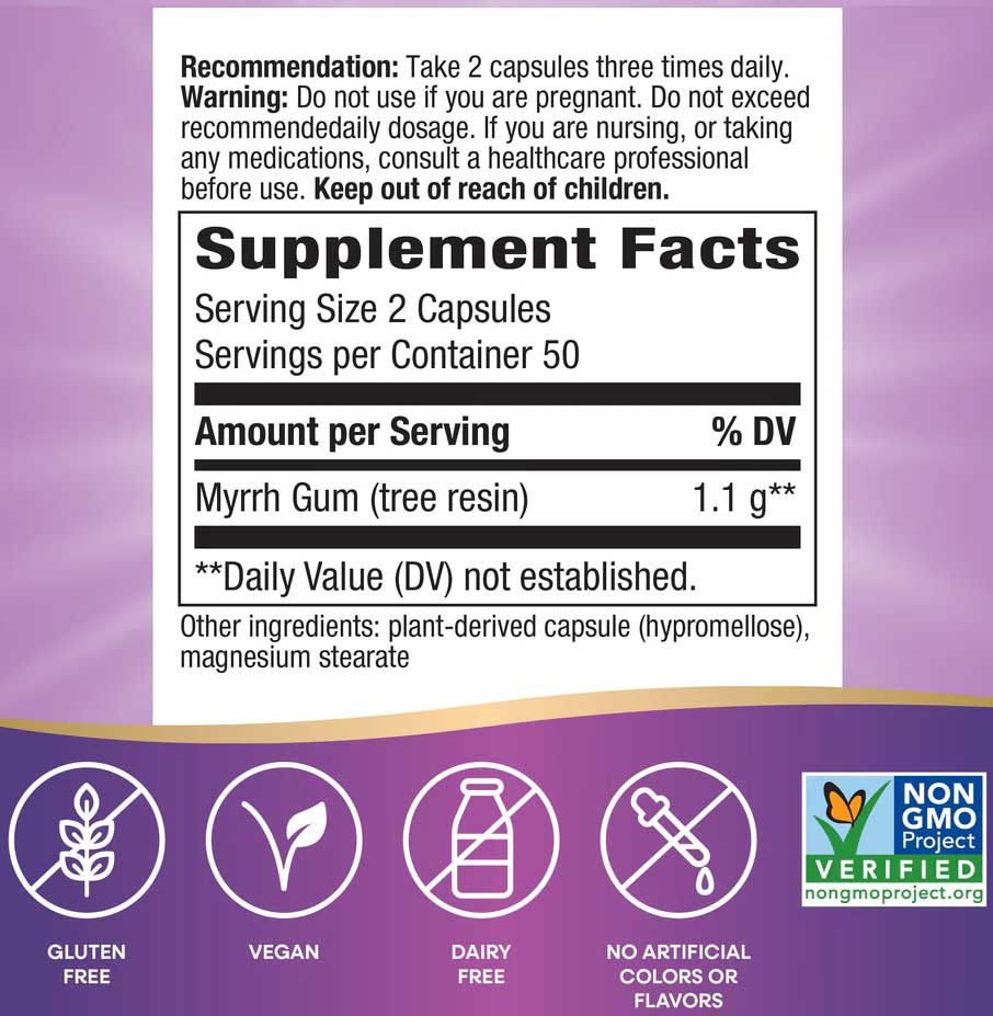 Nature's Way Myrrh Gum Ingredients