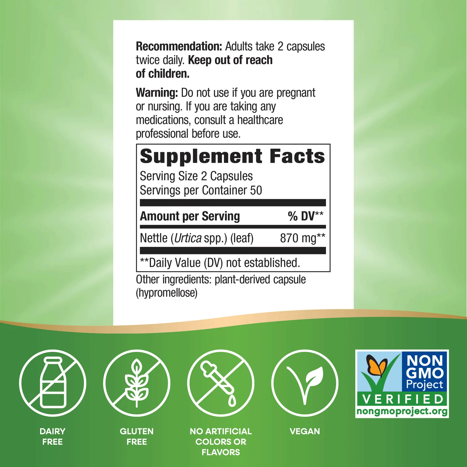 Nature's Way Nettle Leaf Ingredients
