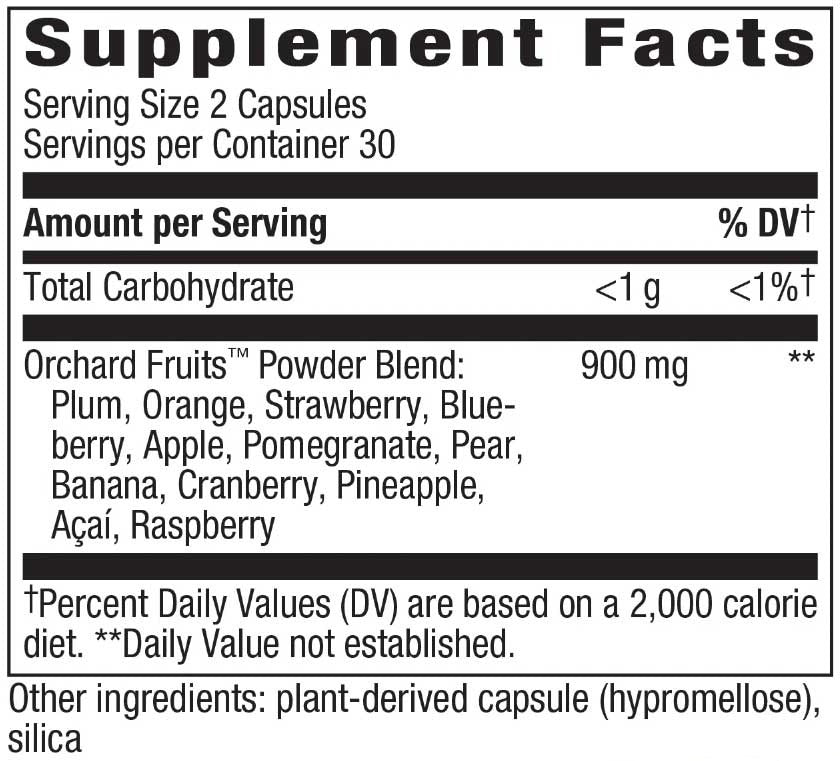 Nature's Way Orchard Fruits Ingredients