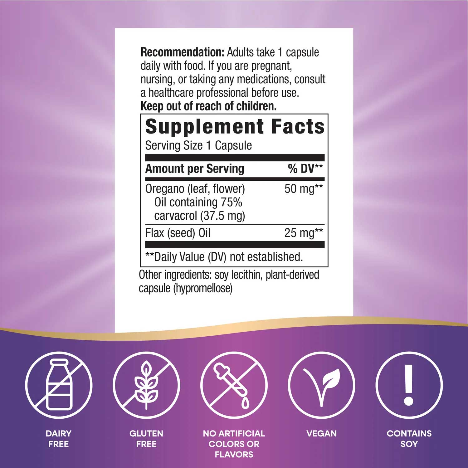 Nature's Way Oregano Oil Ingredients