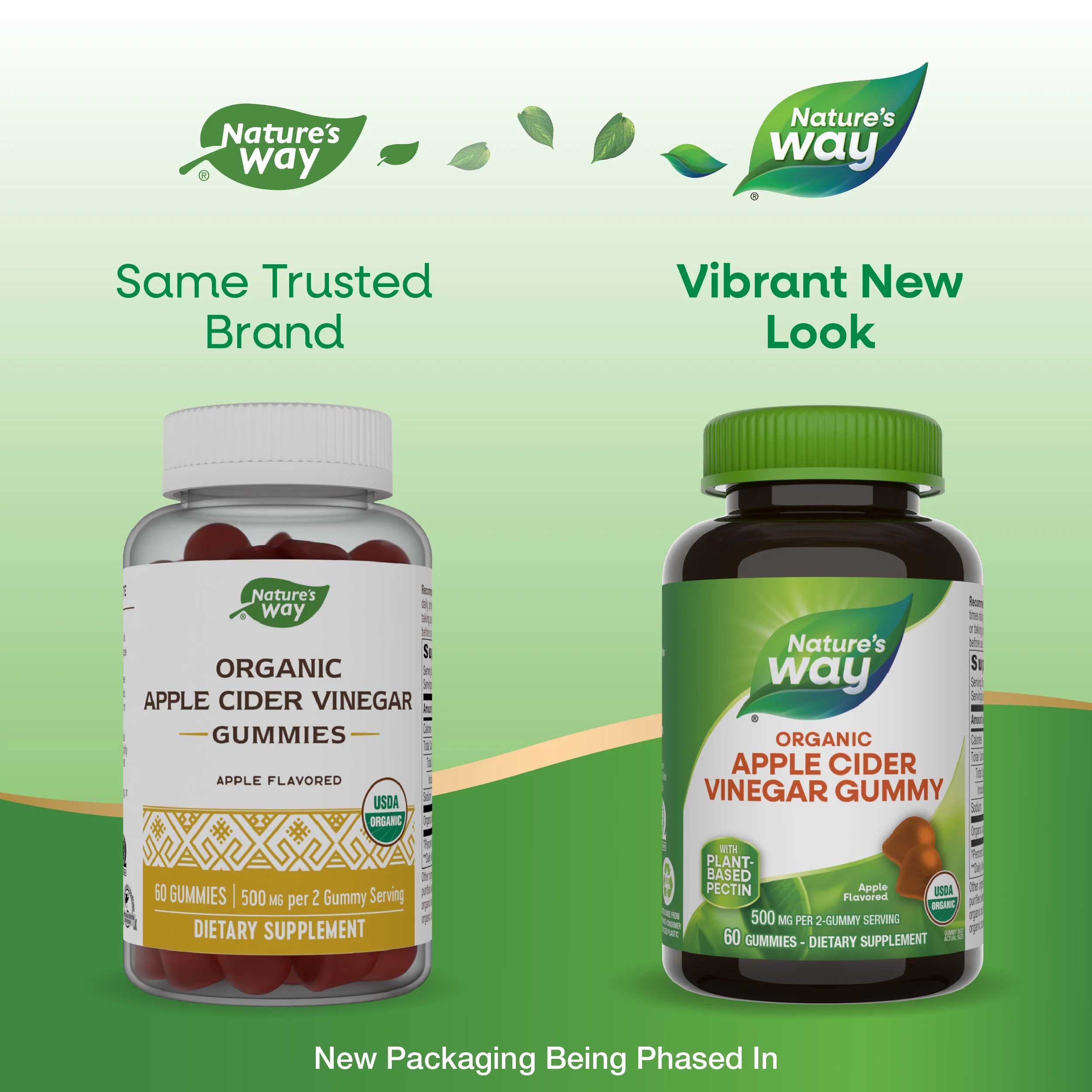 Nature's Way Organic Apple Cider Vinegar Gummy New Look