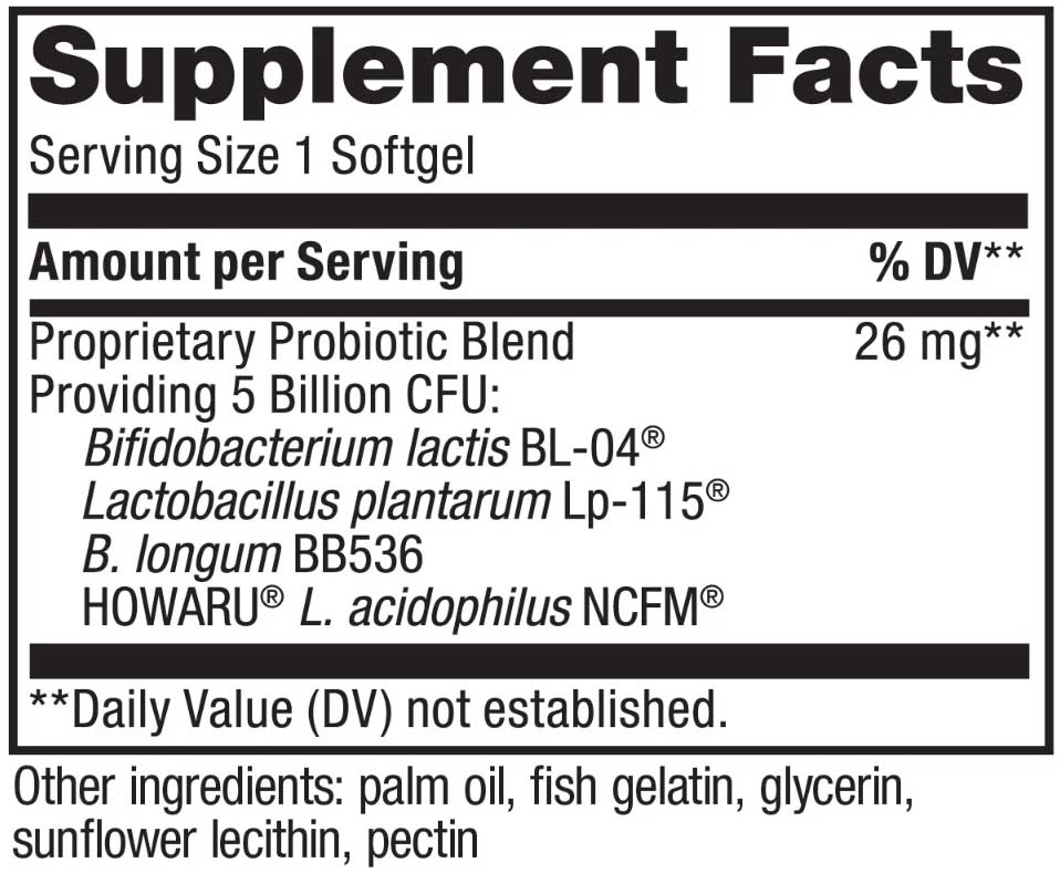 Nature's Way Pearls Elite Extra Strength Probiotic Ingredients