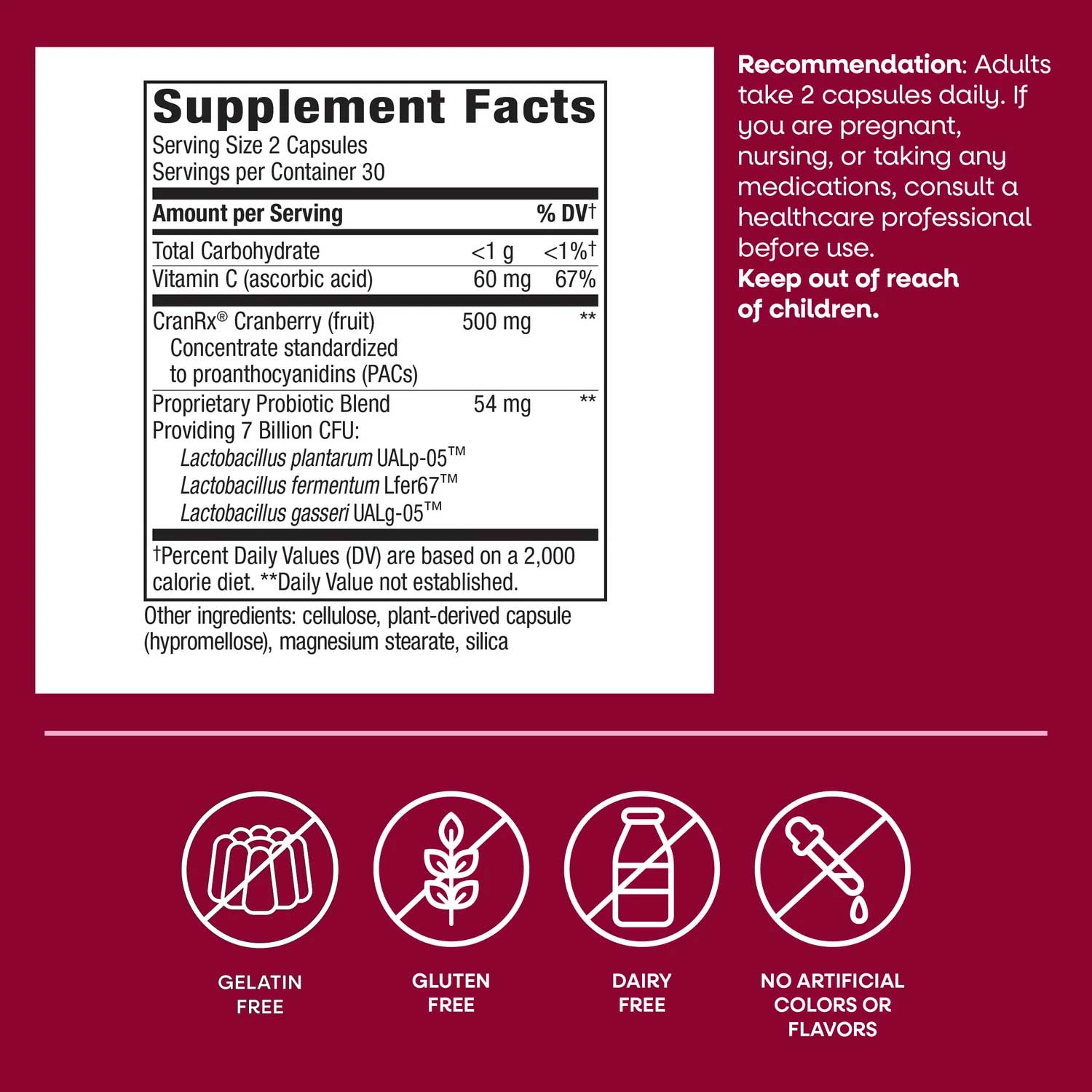 Nature's Way Pearls Urinary Tract Health Probiotic + CranRx Ingredients
