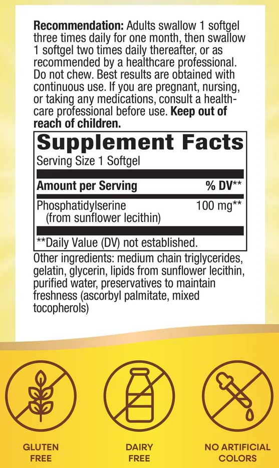 Nature's Way Phosphatidylserine Ingredients