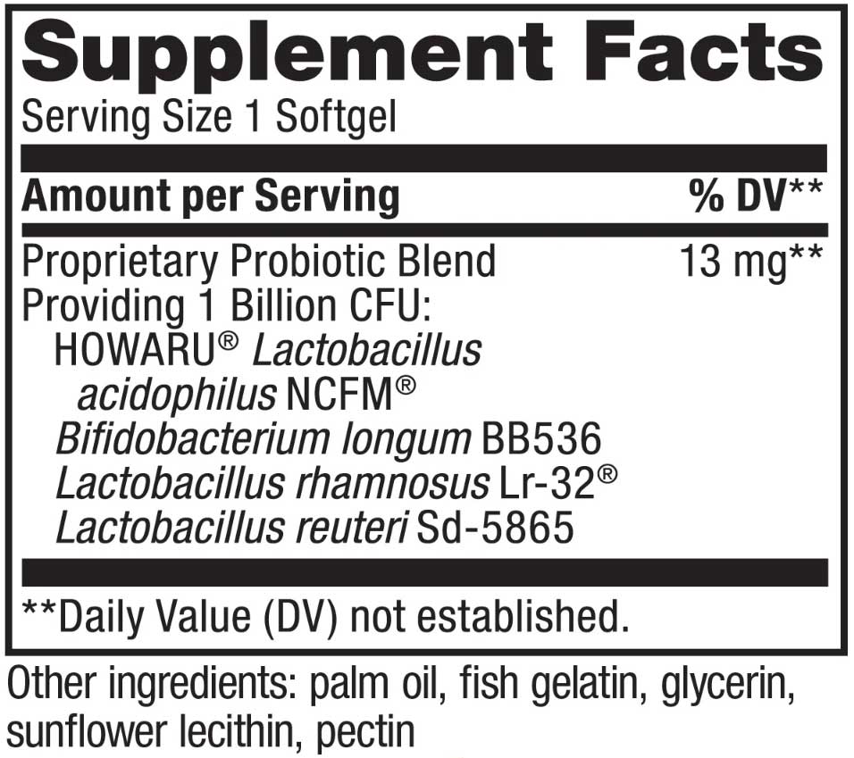 Nature's Way Primadophilus Reuteri Pearls Probiotic Ingredients