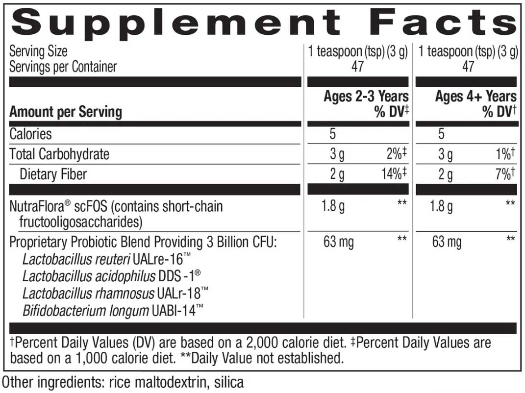Nature's Way Primadophilus Reuteri Probiotic Powder Ingredients