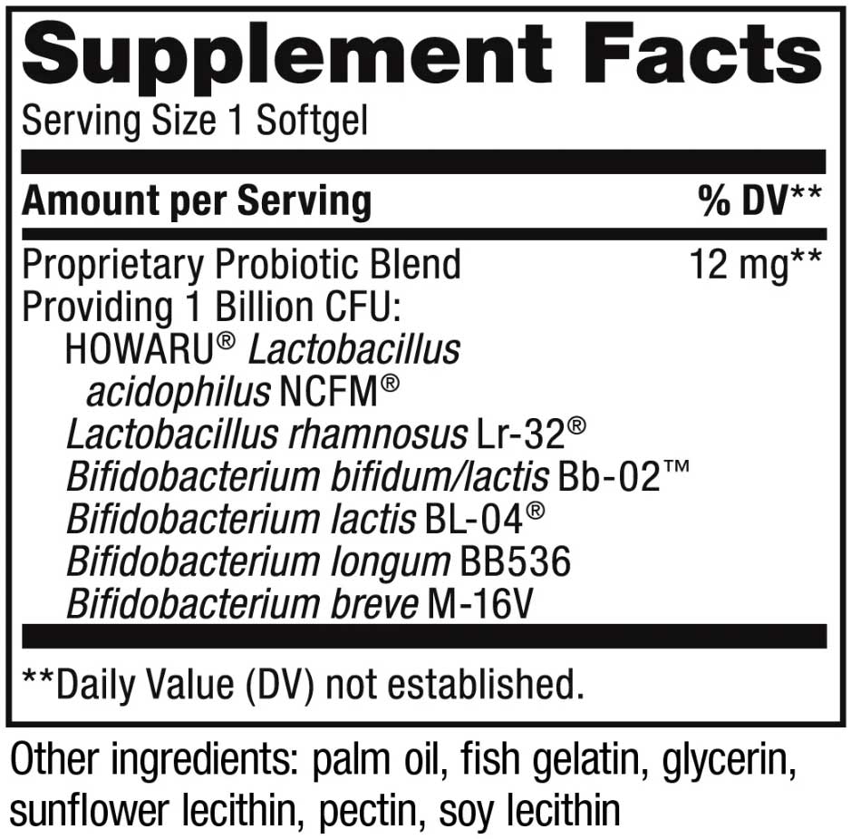 Nature's Way Probiotic Pearls Complete Ingredients