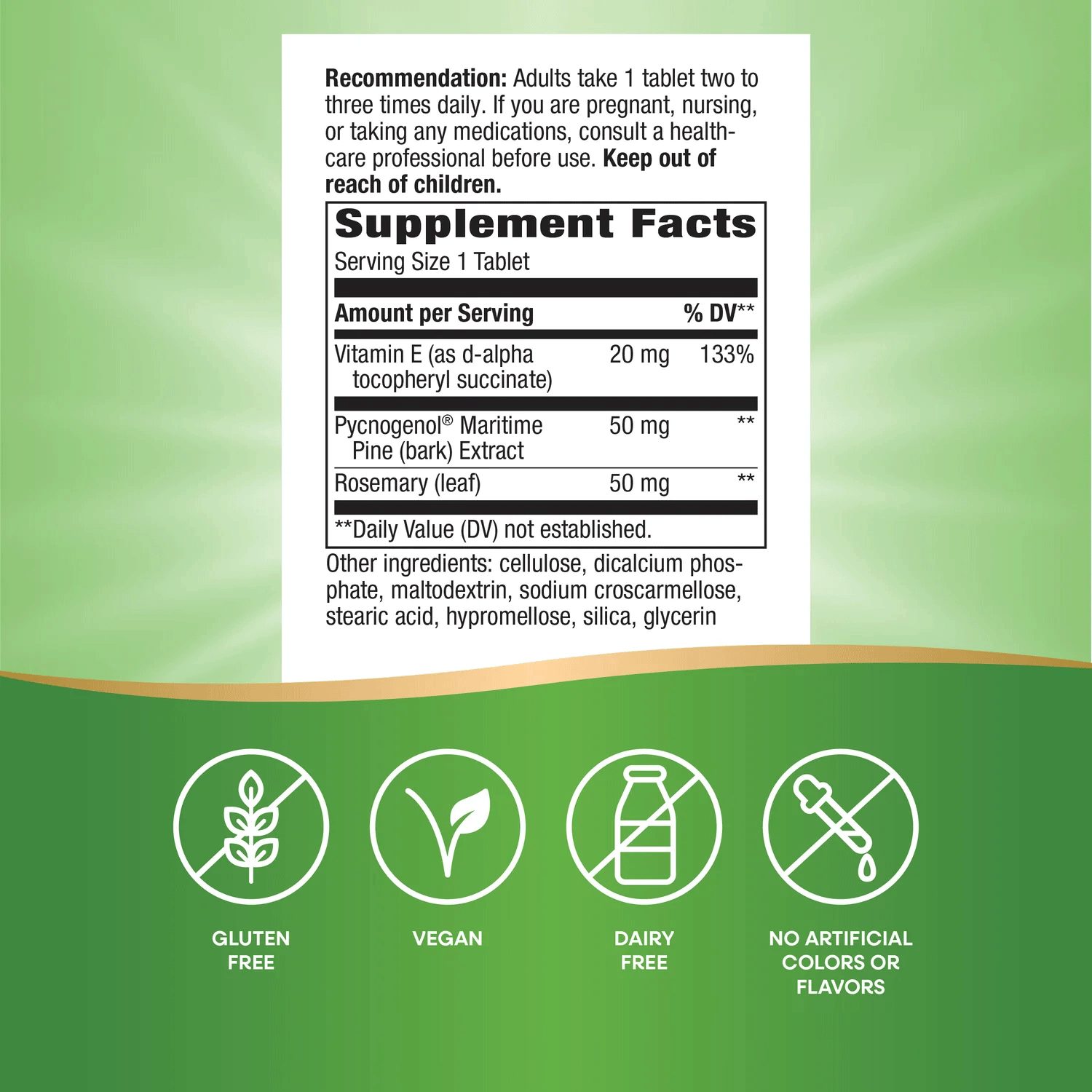 Nature's Way Pycnogenol Ingredients