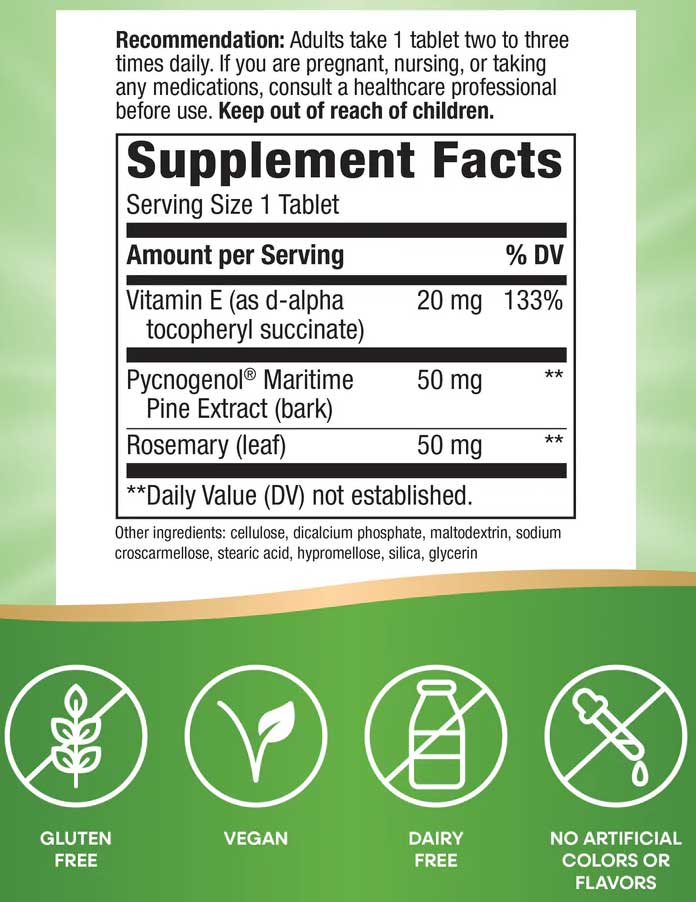 Nature's Way Pycnogenol Ingredients
