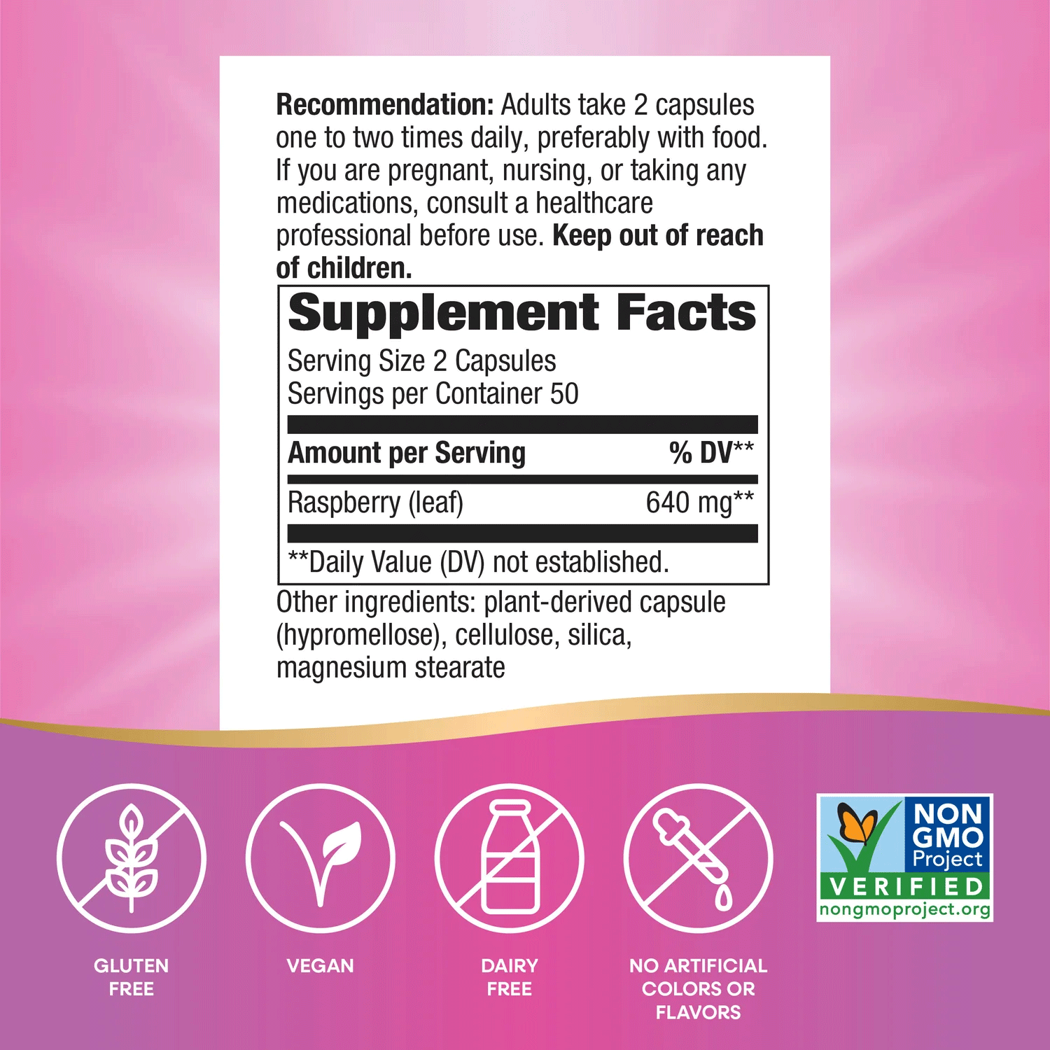 Nature's Way Raspberry Leaf Ingredients