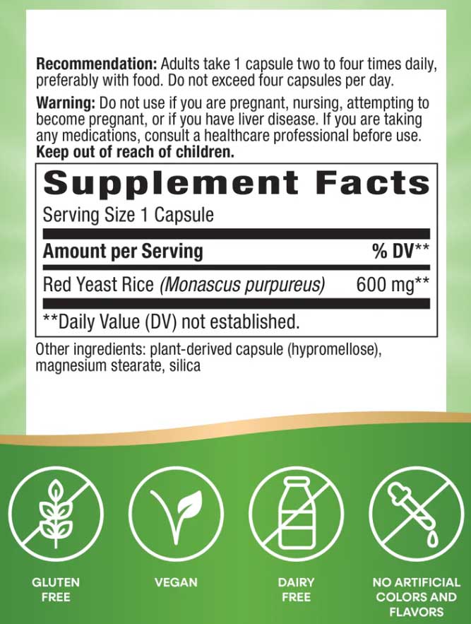 Nature's Way Red Yeast Rice Ingredients