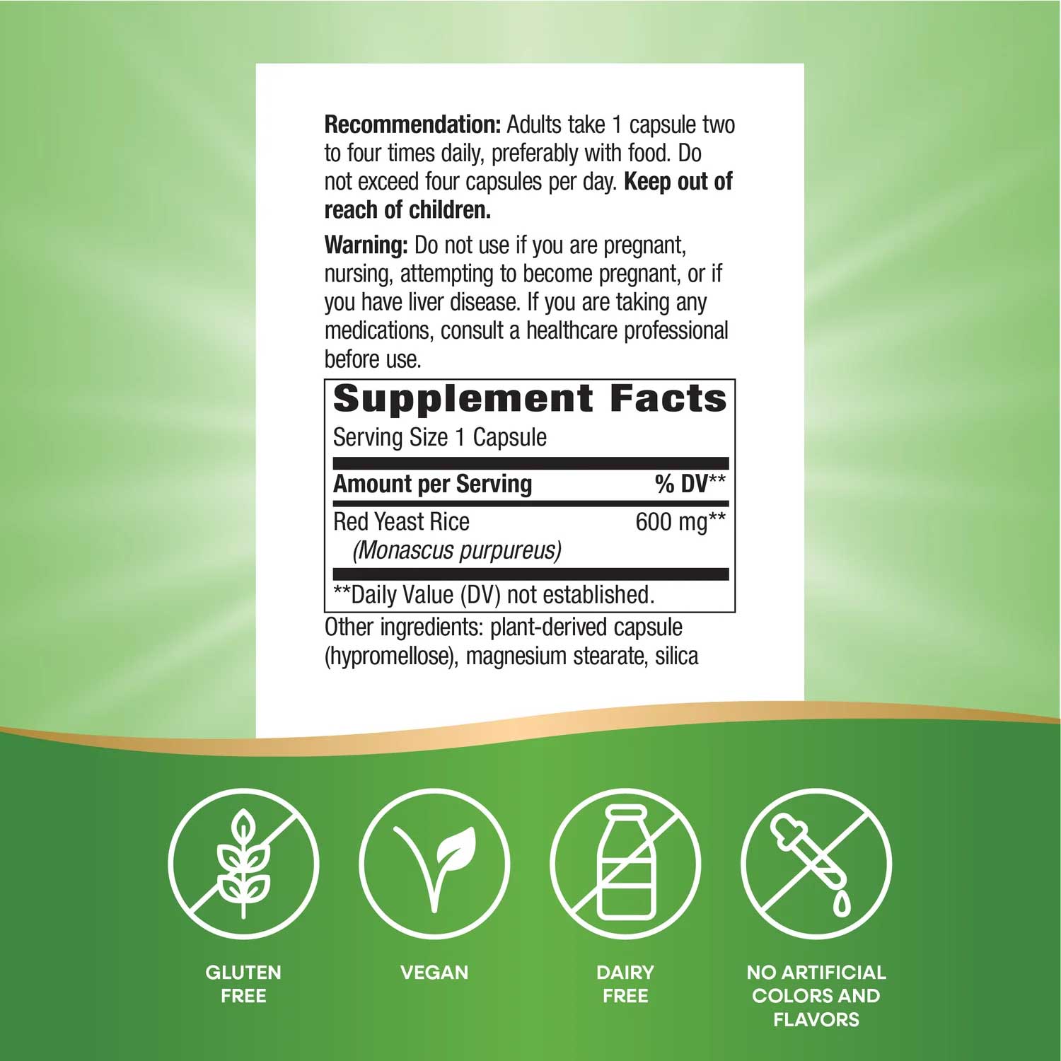 Nature's Way Red Yeast Rice Ingredients