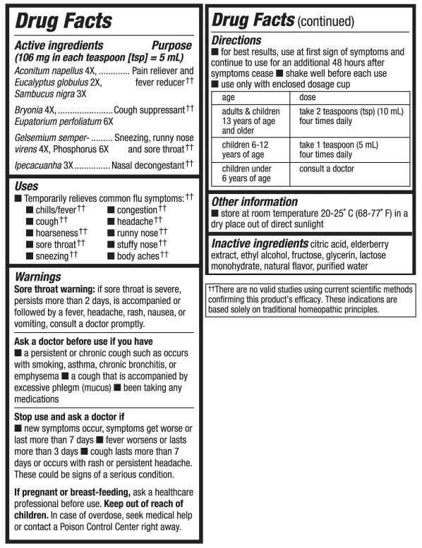 Nature's Way Sambucus Alpha CF Flu Relief Syrup Ingredients