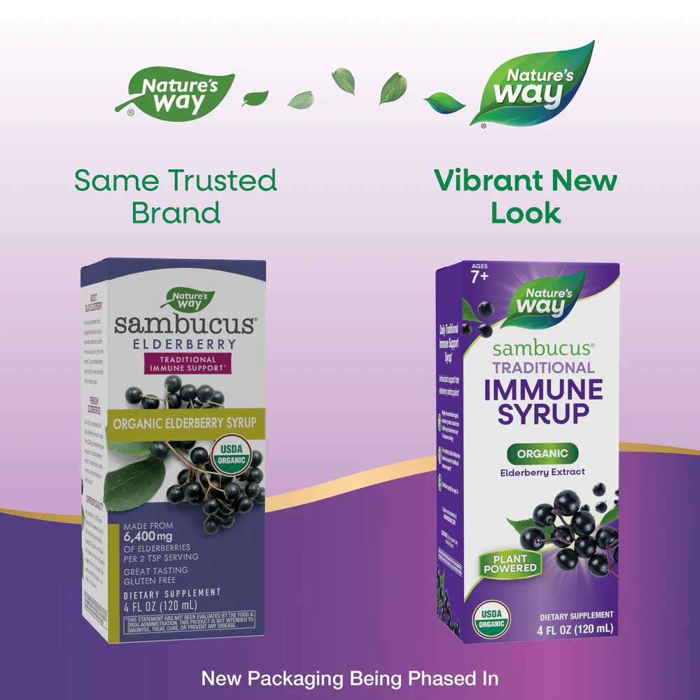 Nature's Way Sambucus Organic Elderberry Syrup New Look