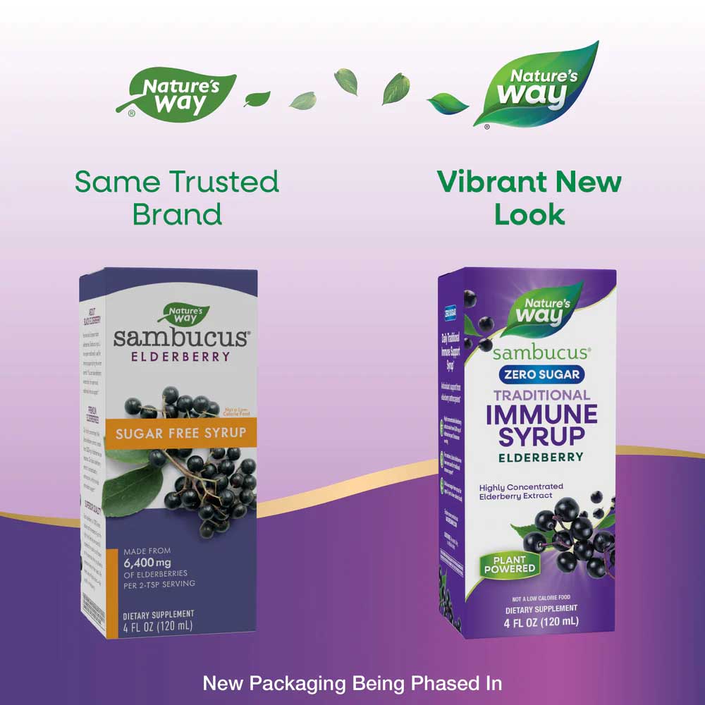 Nature's Way Sambucus Zero Sugar Traditional Immune Syrup New Look