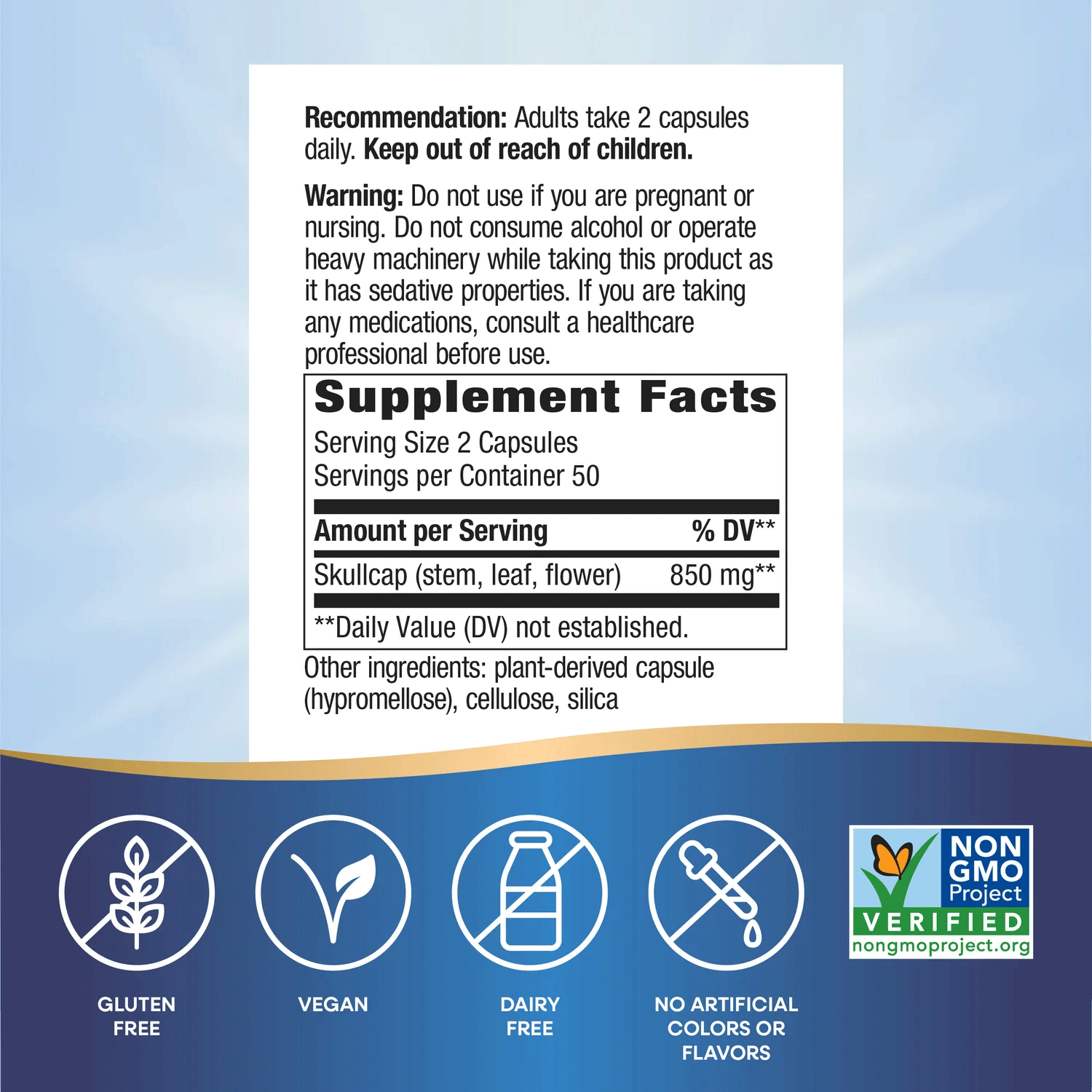 Nature's Way Skullcap Herb Ingredients