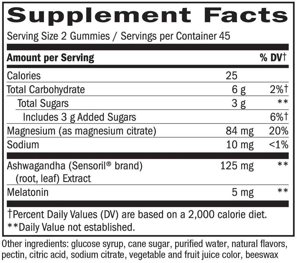 Nature's Way Sleep Well Gummies Ingredients