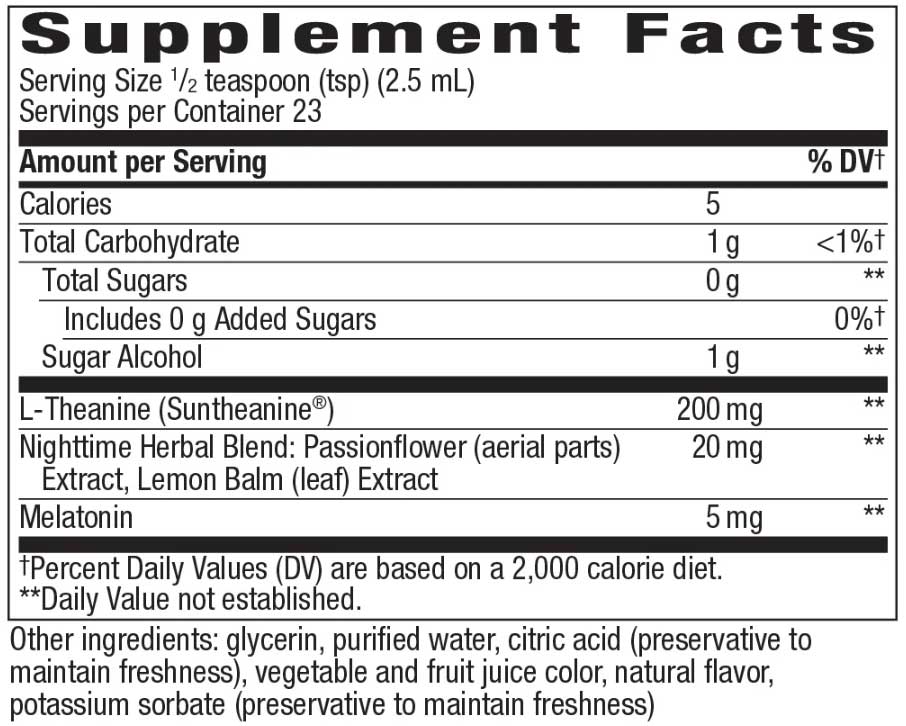 Nature's Way Sleep tonight Melatonin Drops Ingredients