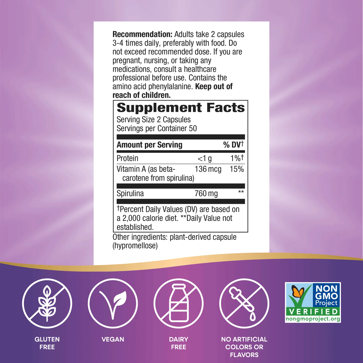 Nature's Way Spirulina Micro-Algae Ingredients