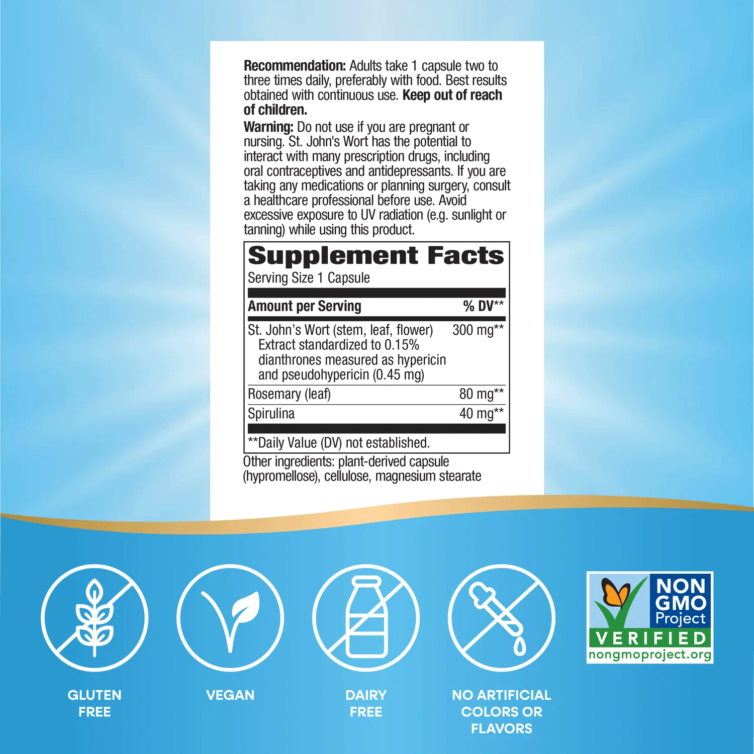 Nature's Way St. John's Wort Standardized Extract Ingredients