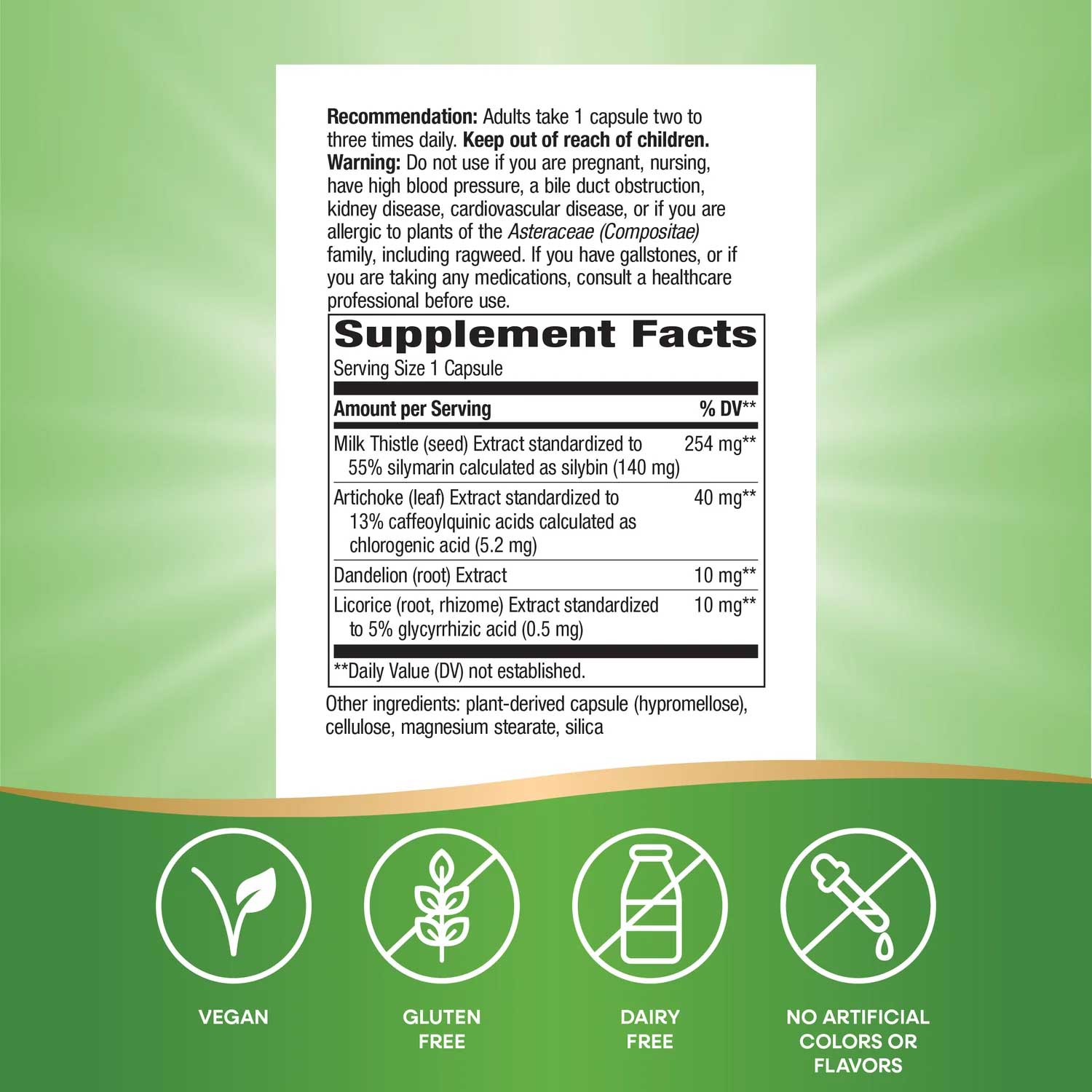 Nature's Way Super Milk Thistle Ingredients