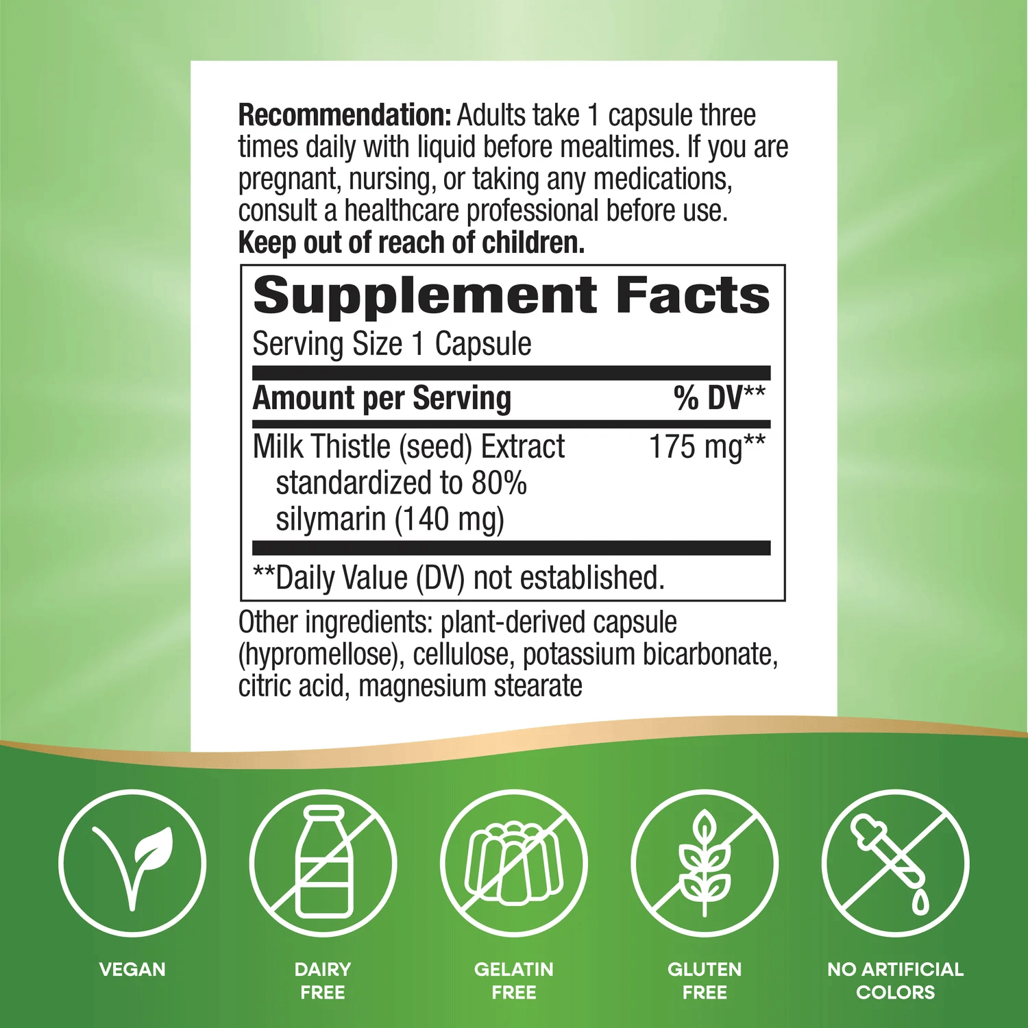 Nature's Way Thisilyn Milk Thistle Extract Ingredients