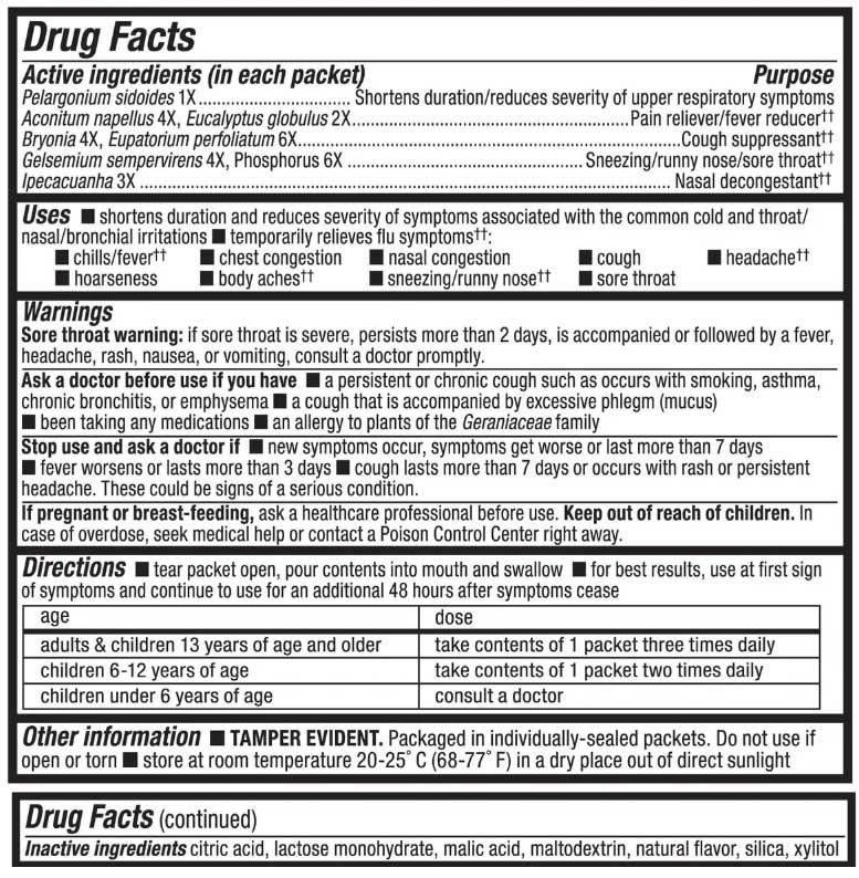 Nature's Way Umcka Cold+Flu Relief FastActives (Berry) Ingredients