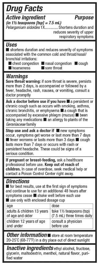 Nature's Way Umcka Cold Relief Syrup Mint-Menthol Ingredients