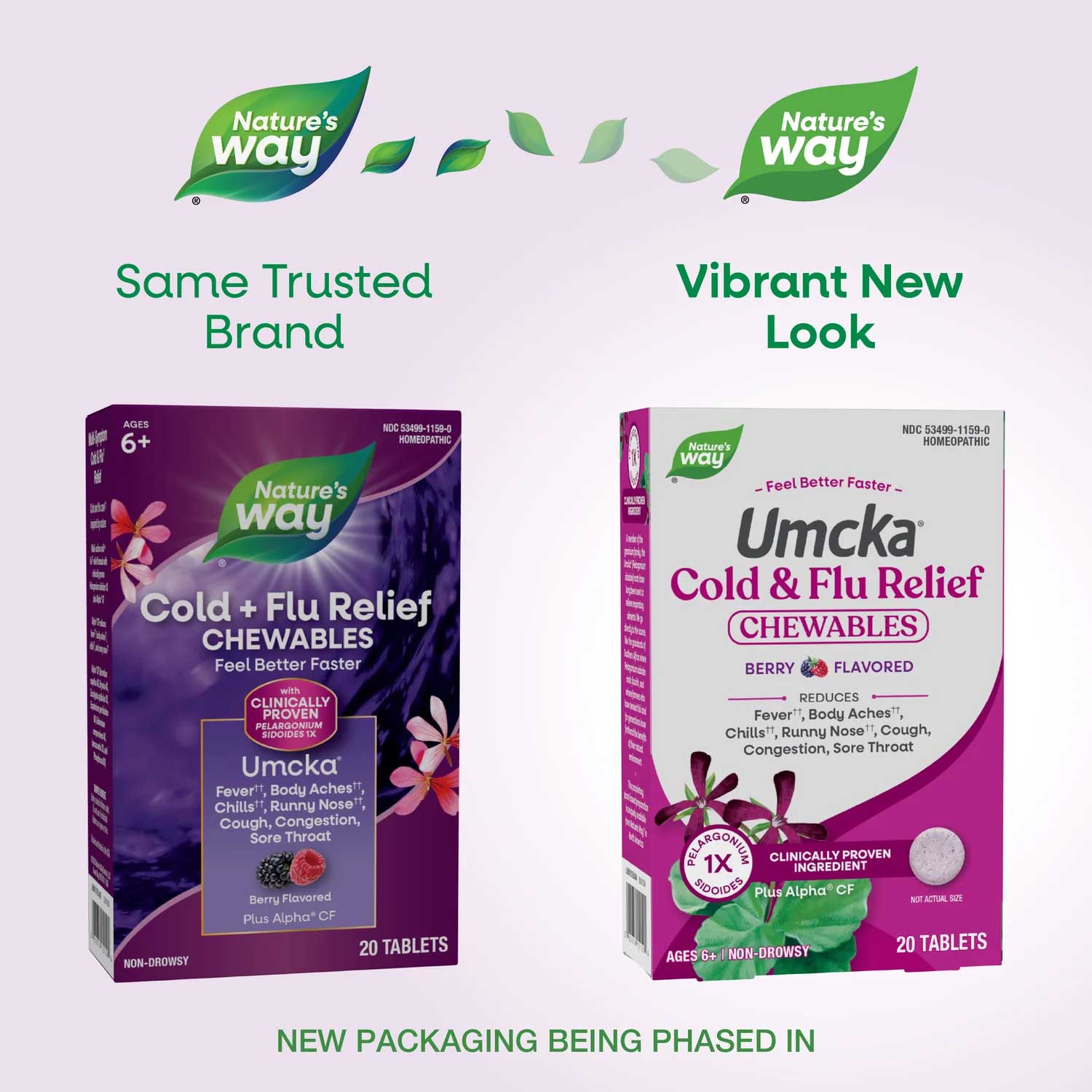 Nature's Way Umcka Cold & Flu Relief Chewables - Berry New Look