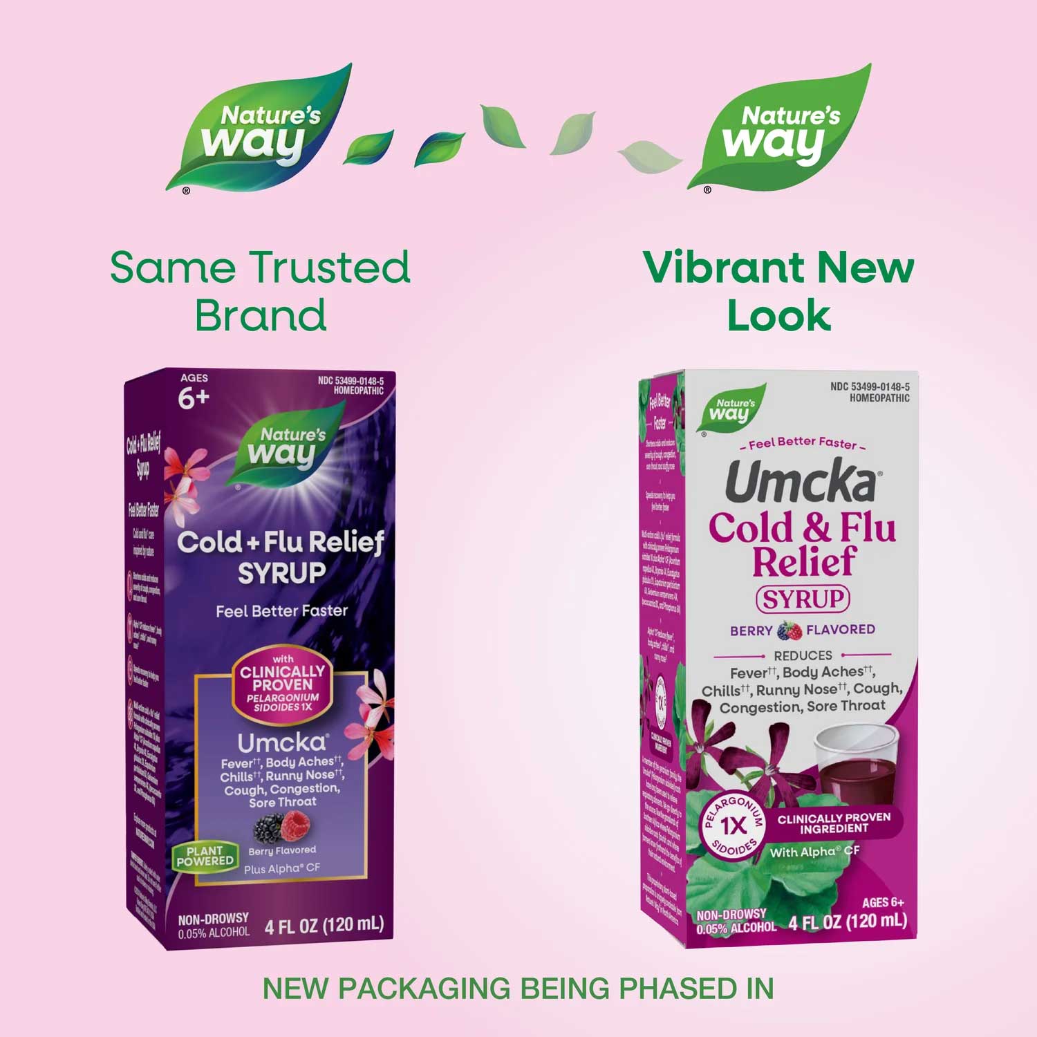 Nature's Way Umcka Cold & Flu Relief Syrup Berry Flavor New Look