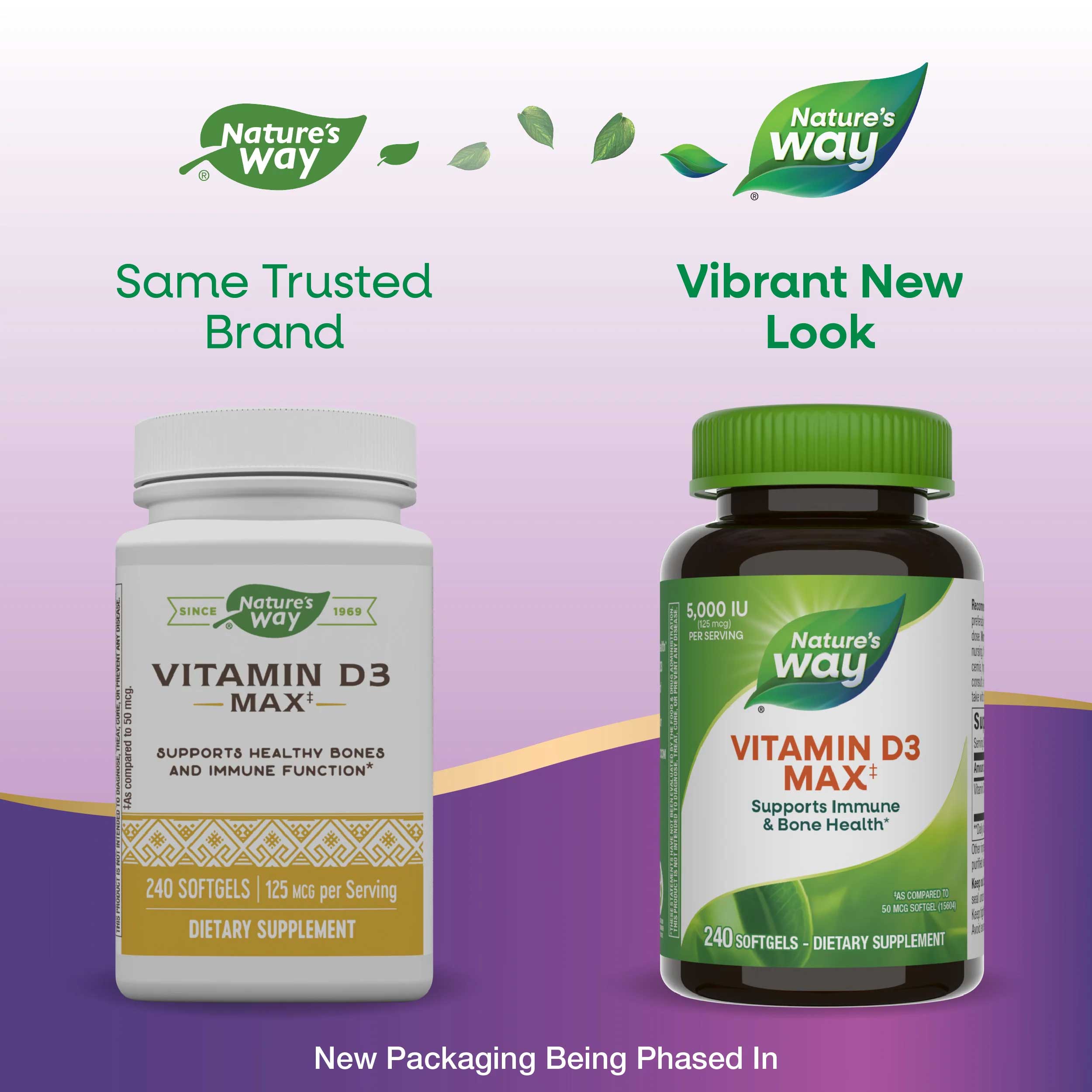Nature's Way Vitamin D3 Max 5,000 IU (125 mcg) New Look