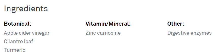 NeuroScience Digest DTX Pouch Ingredients