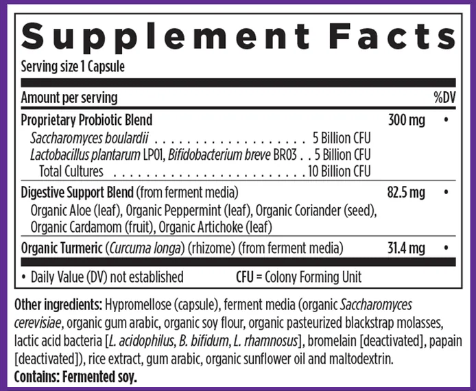 New Chapter All-Flora Probiotic 10 Billion CFU Ingredients