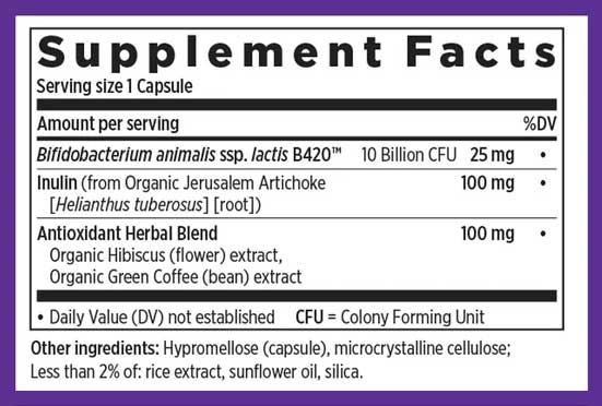 New Chapter Daily Dual Biotic Probiotic + Prebiotics Ingredients